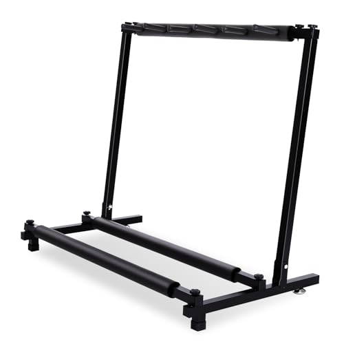 AODSK 7 Multi Guitar Stand Rack with Folding Design, Multiple Guitars Stand, Portable Black Guitar Holder, Black Guitar Display Holder for Guitar & Bass,Studio & Home (7 Guitars)