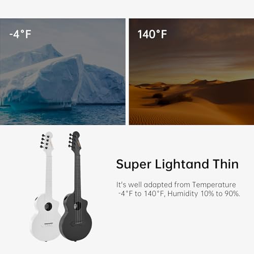 AODSK Concert Ukulele for Adult Kids Beginners Kit,23 inch Carbon Fiber Travel Ukulele with Beginner Kit with Case,Pick,Strap,Strings.Ukulele Lessons(Black Blue Pink Orange White Randomly Shipped)