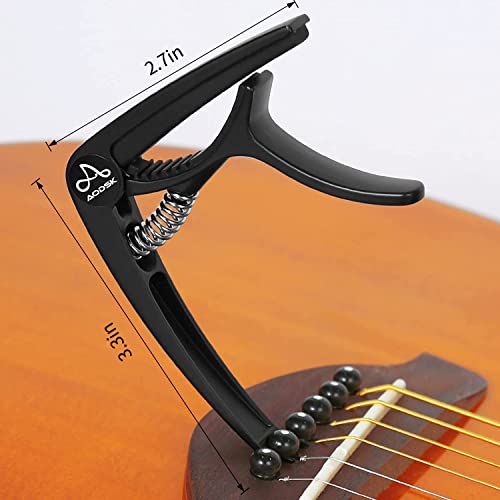 Aodsk Guitar Capo for 6 String Steel Acoustic and Electric Guitar Ukulele Capo Black