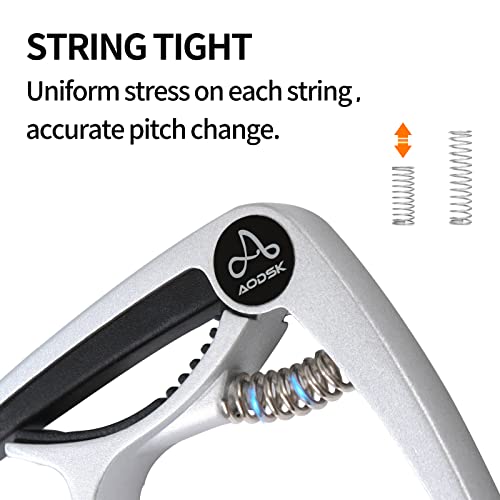 Aodsk Guitar Capo for 6 String Steel Acoustic and Electric Guitar Ukulele Capo Black