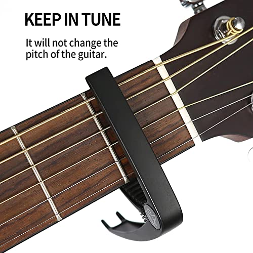 Aodsk Guitar Capo for 6 String Steel Acoustic and Electric Guitar Ukulele Capo Black