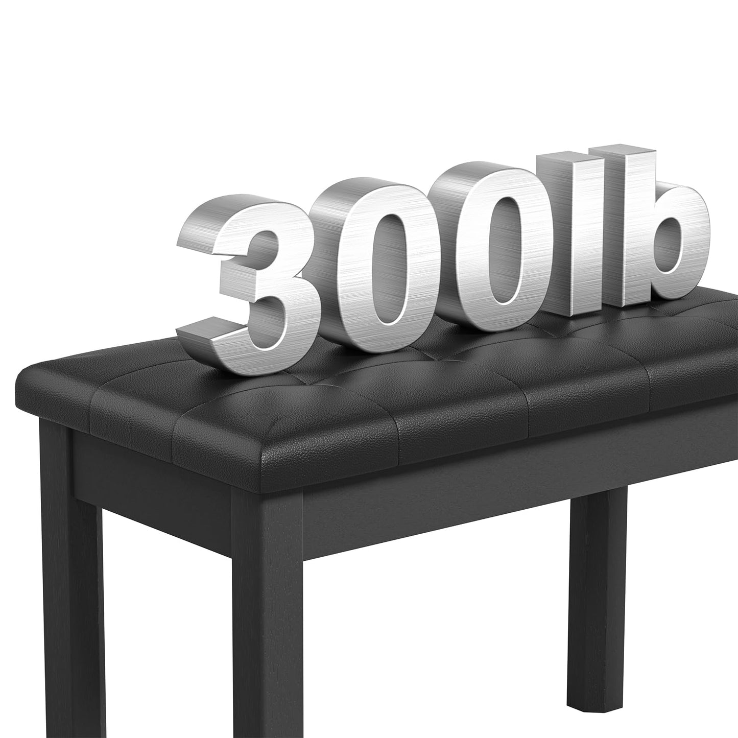 AODSK Piano Bench with Padded Cushion and Storage Compartment for Music Books,Solid Wood Keyboard Bench Duet Piano Bench,Black Piano Stool,29.13''x12.99''x18.11Inches