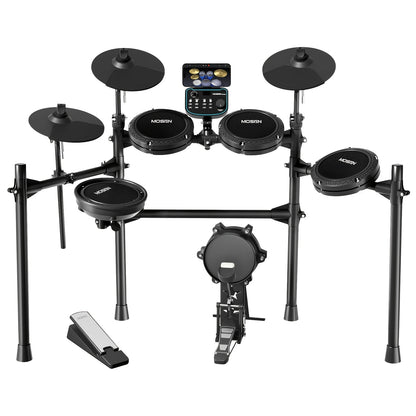 Mosen Electronic Drum Set, With Mesh Drumheads, Adjustable Cymbals, Accompanied By A Kick Drum, Featuring Over 260 Tones And 30 Preset Drum Kits