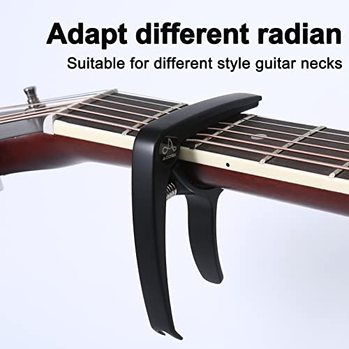 Aodsk Guitar Capo for 6 String Steel Acoustic and Electric Guitar Ukulele Capo Black