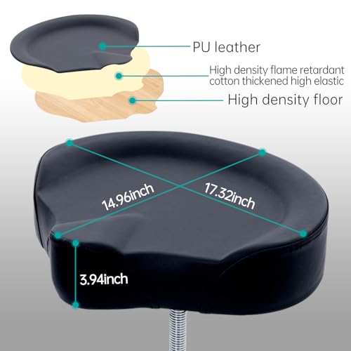 AODSK Heavy Duty Drum Throne Seat for Adult Drummers Height Adjustable and Rotatable, Cozy Flocking Surface Motorcycle Style Stool