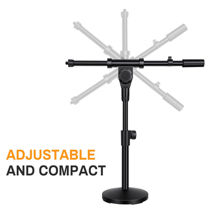 AODSK Desktop Microphone Stand, Height-Adjustable, Compatible with Multiple Microphone Sizes, Non-Slip Stable Base(AS-DMS1)