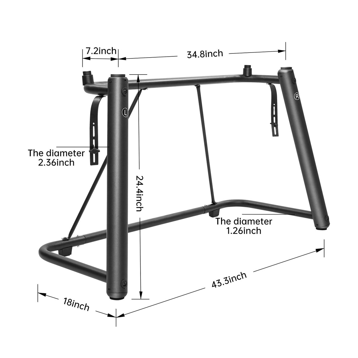AODSK U-Shaped Design Keyboard Display Stand,Keyboard Stand with Locking Straps,Heavy-Duty Piano Keyboard Stand 88 Key 76 Key 61 Key,Durable & Sturdy,Easy to Assemble,Sleek Black