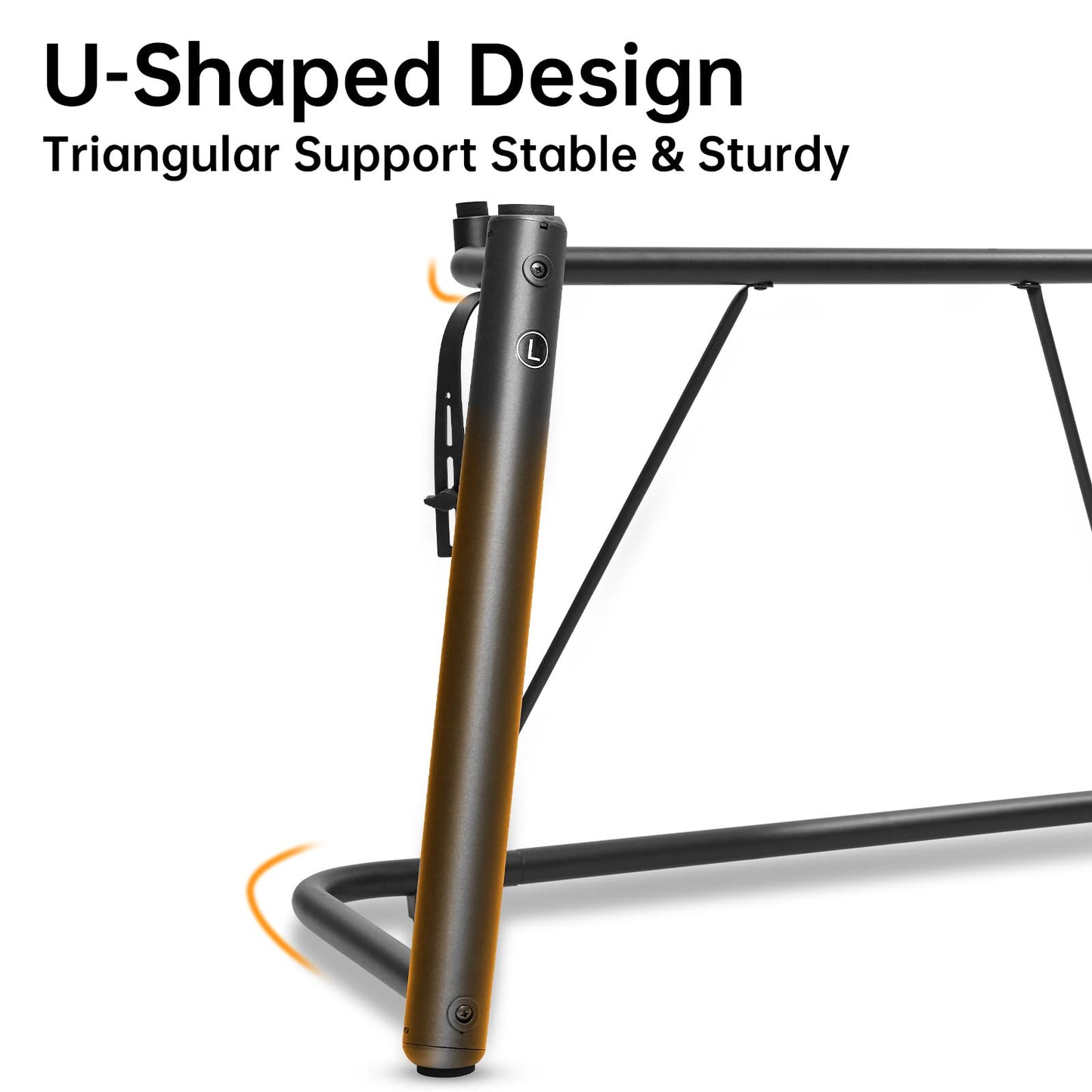 AODSK U-Shaped Design Keyboard Display Stand,Keyboard Stand with Locking Straps,Heavy-Duty Piano Keyboard Stand 88 Key 76 Key 61 Key,Durable & Sturdy,Easy to Assemble,Sleek Black