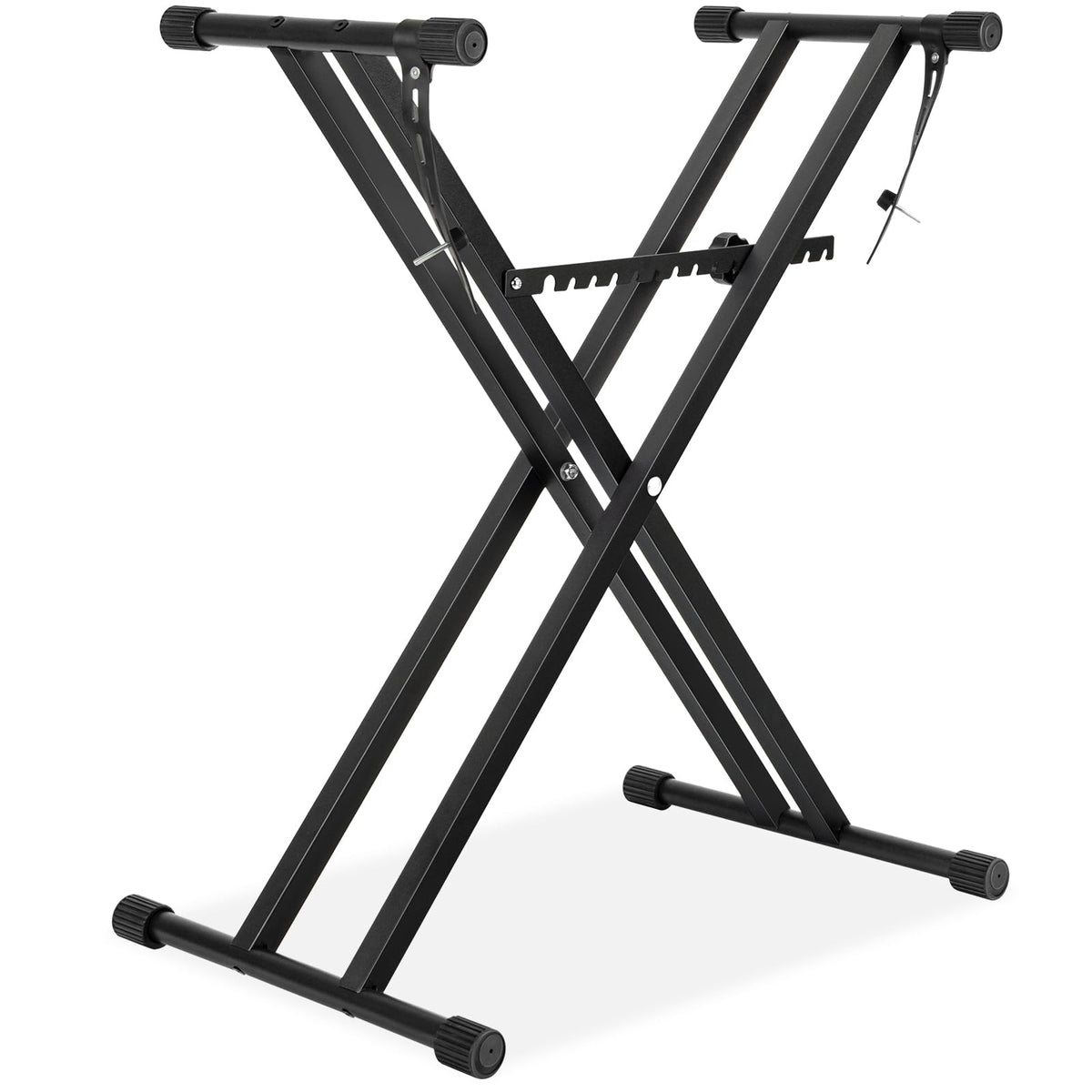 AODSK Double X Keyboard Stand - Adjustable Height 20.47-36.6 Inches, Adjustable Width 15.75-34.5 Inches, with Locking Straps, 132 lbs Load Capacity, Compatible with Keyboards From 61 to 88 Keys
