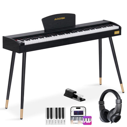 Aodsk 88 Key keyboard piano, Portable Digital Piano for Beginners,128 Tone,128 Rhythm, 20 Demo Song, with Sustain Pedal, Carrying Case, Complimentary Online Piano Lessons