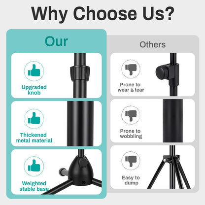 AODSK Deluxe Tripod Microphone Stand with Boom Arm & Twist Clutch Height Adjustment (Gooseneck version)