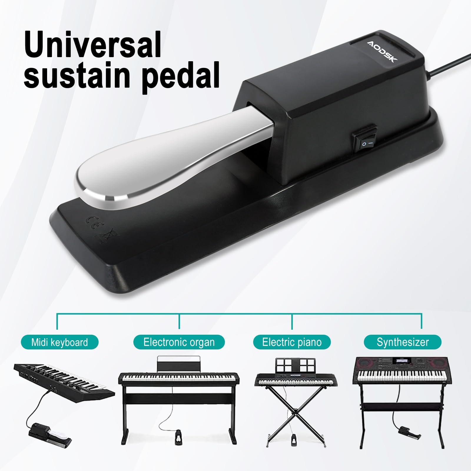 AODSK Sustain Pedal, Universal Piano Pedal for Digital Piano/Electroni