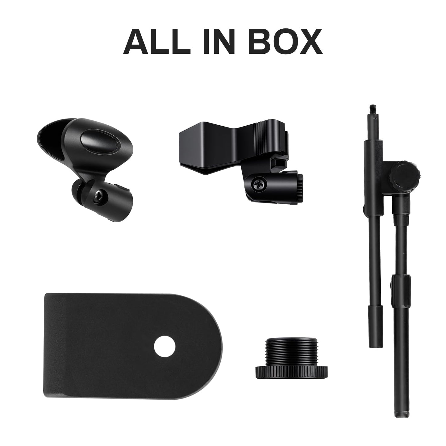 AODSK Desktop Microphone Stand, Height-Adjustable, Includes microphone clip and 5/8-inch male to 3/8-inch female screw connector, Non-Slip Stable Base(AS-DMS2)