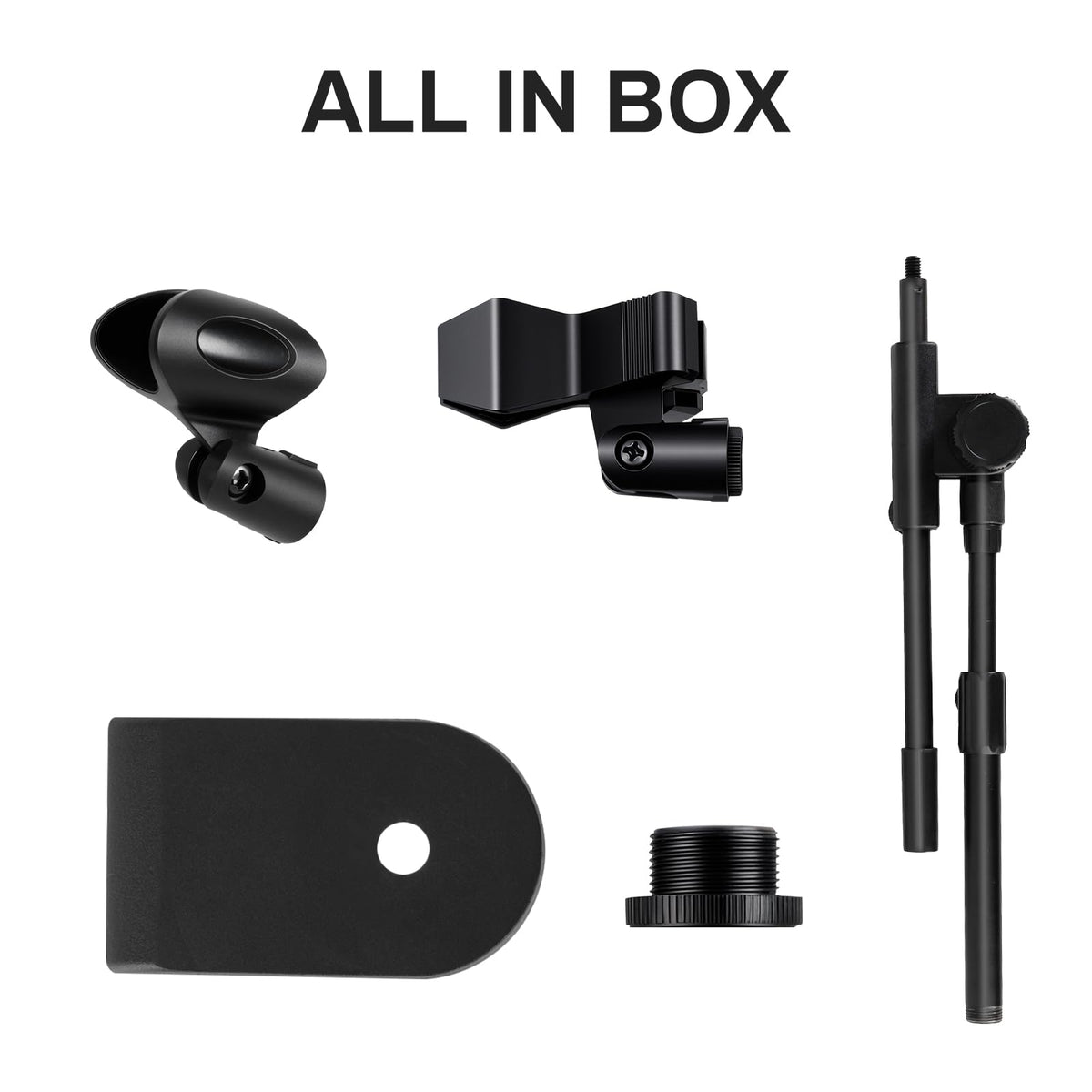 AODSK Desktop Microphone Stand, Height-Adjustable, Includes microphone clip and 5/8-inch male to 3/8-inch female screw connector, Non-Slip Stable Base(AS-DMS2)