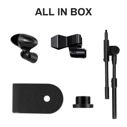 AODSK Desktop Microphone Stand, Height-Adjustable, Includes microphone clip and 5/8-inch male to 3/8-inch female screw connector, Non-Slip Stable Base(AS-DMS2)