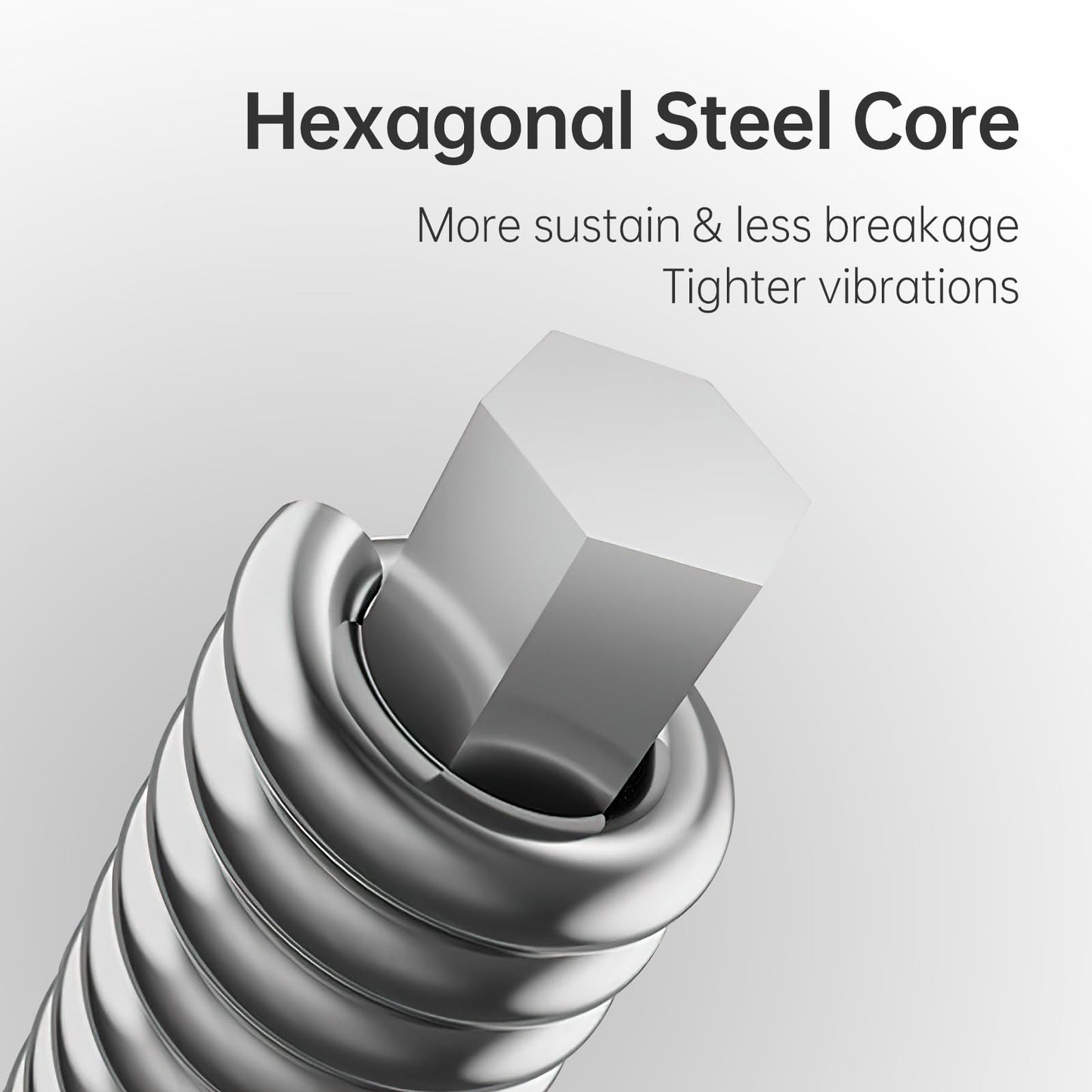 AODSK Guitar Strings,Light Acoustic Strings Phosphor Bronze Coating Acoustic Guitar Strings,5 Sets of 6 Hex Steel String(.011-.050)