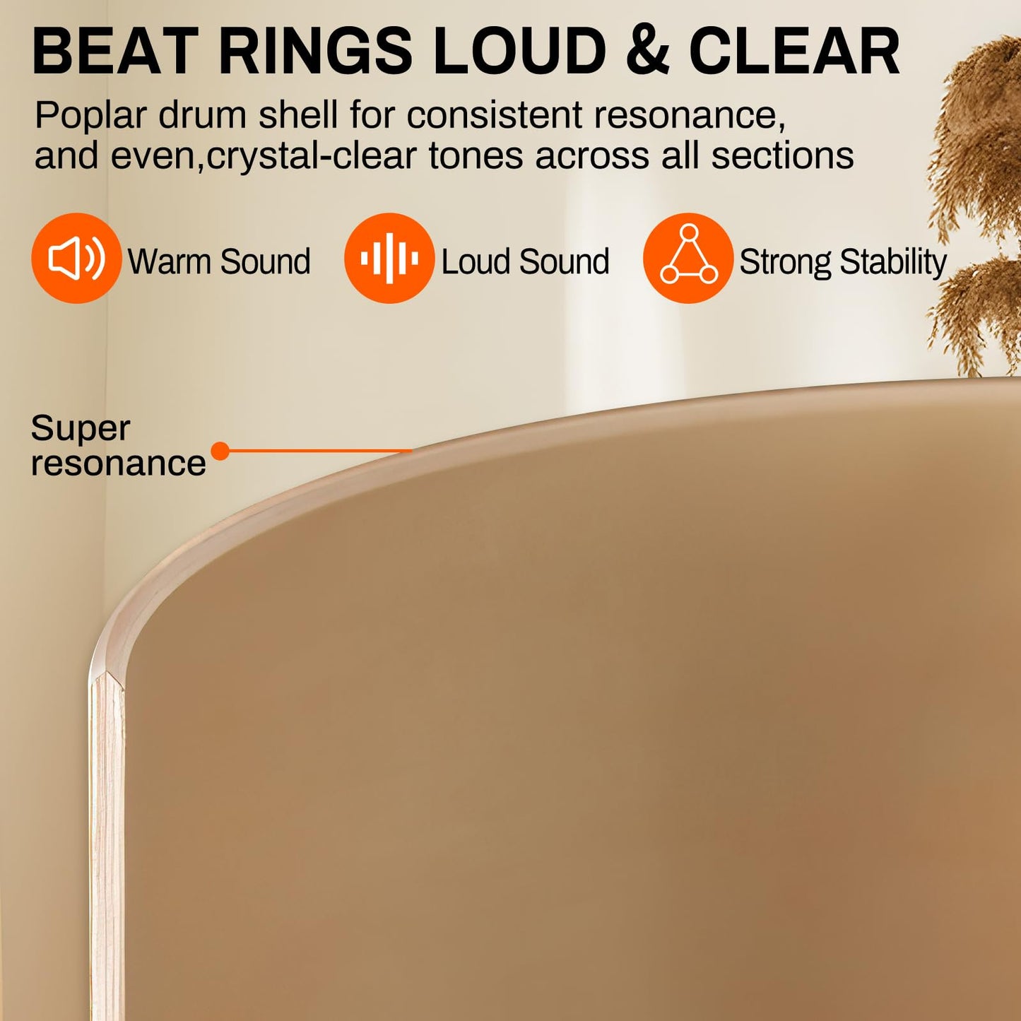 AODSK Drum Sets 5-Piece for Beginners, 14 inch Full Size Complete Drum Kit with Adjustable Throne, Cymbal, Hi-Hat, Pedal & Drumstick