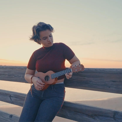 AODSK Soprano Green Ukulele for Beginner 21 Inch Ukelele with Gig Bag Strap Nylon String 4 Picks Holiday Gift