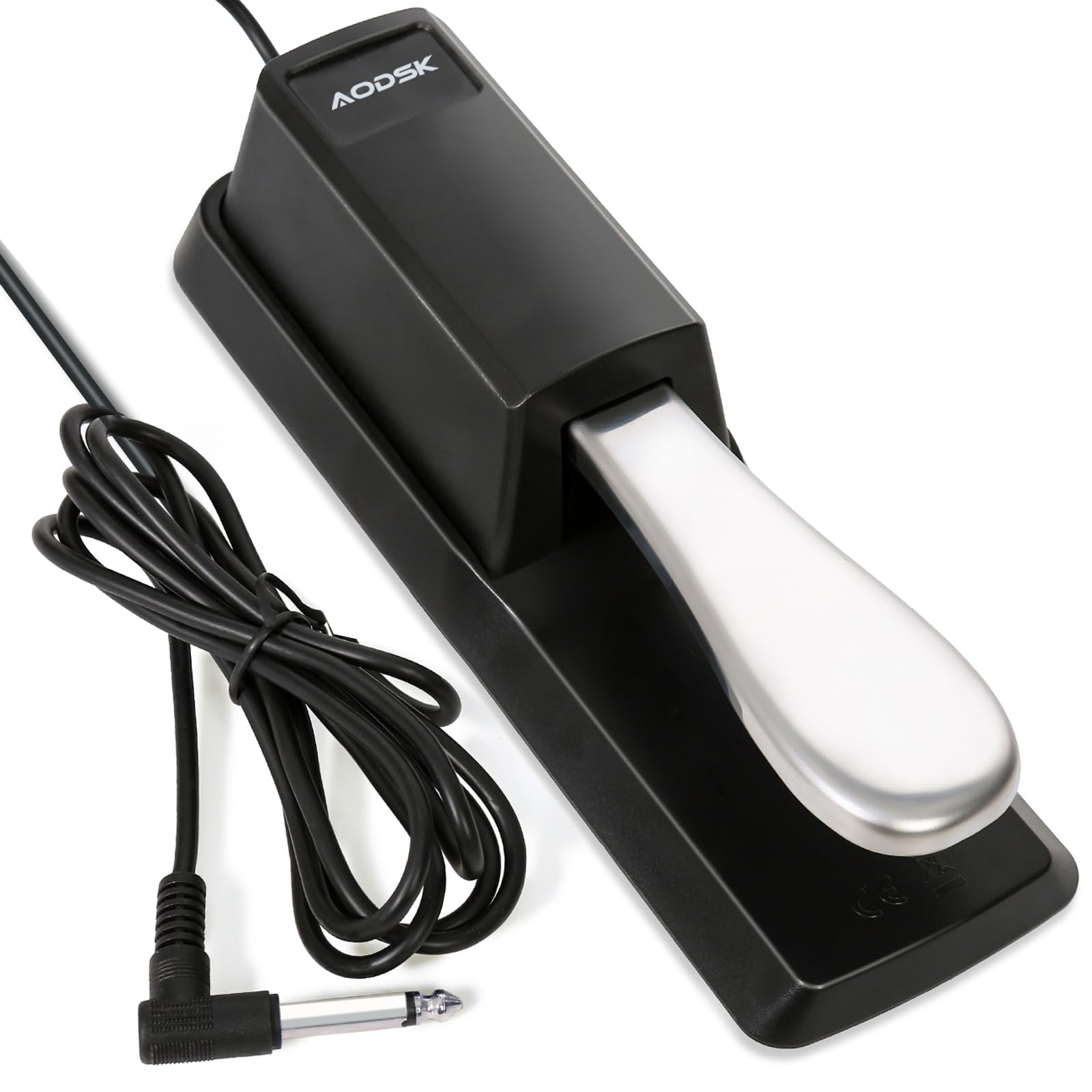 AODSK Sustain Pedal, Universal Piano Pedal for Digital Piano/Electronic Keyboard/MIDI Keyboard Synthesizer, with Polarity Switch, 1/4'' (6.35mm) Input