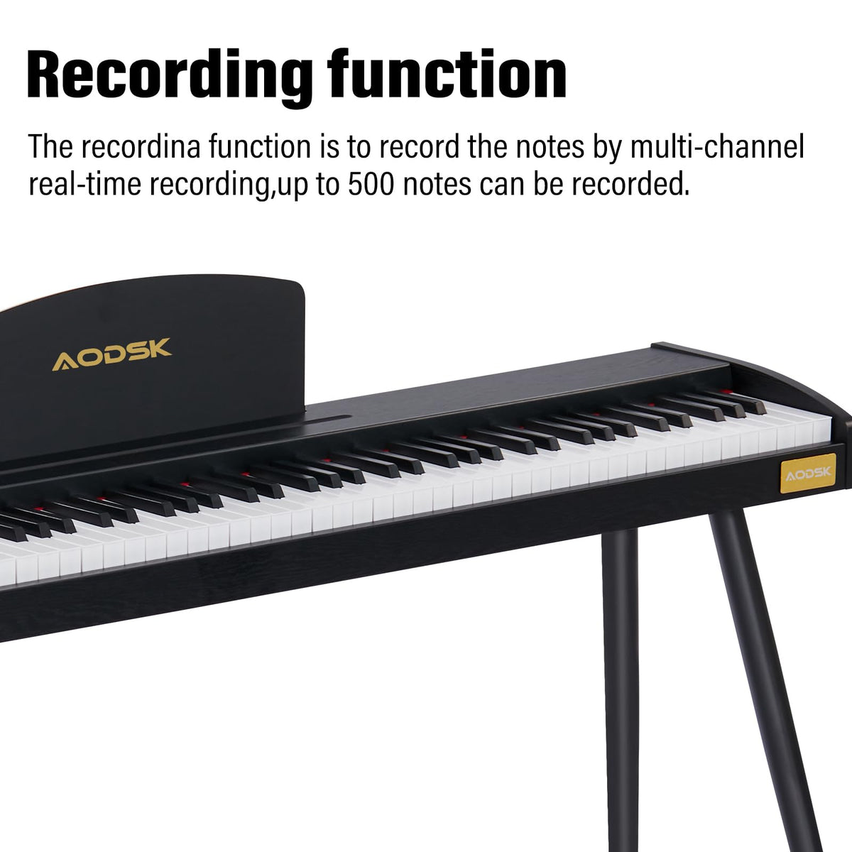 AODSK AD-X1N 88 Keys Digital Piano, Keyboard Piano, Full-size Semi Weighted Key, 128 Tones & Rhythms, MIDI/USB Connectivity, Headphone Jack