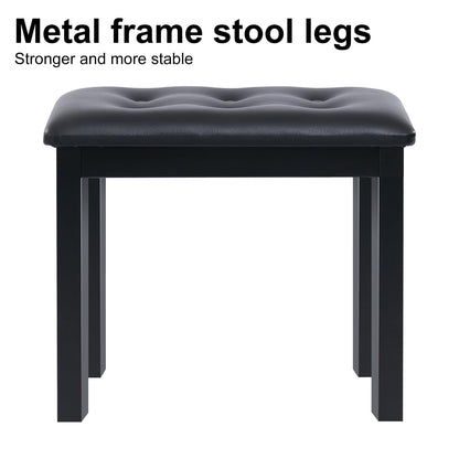 AODSK Piano Bench with Padded Cushion,Iron Leg Material Keyboard Bench,Stronger and More Stable Comfortable PU Leather Piano Chair Seat,17.72''x11.61''x19.49''-Black