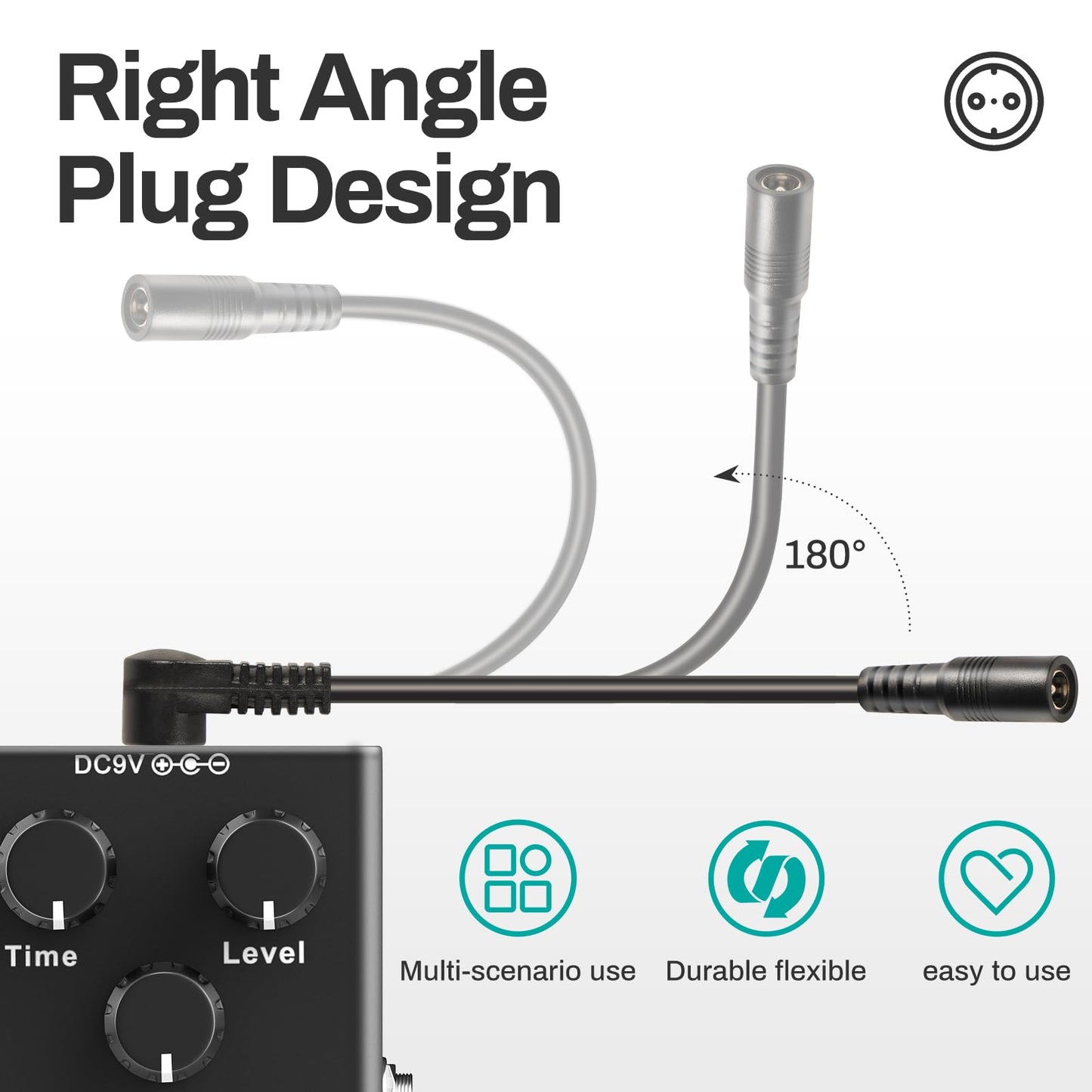 AODSK DC 9V Guitar Pedal Power Supply Adapter, 1A Negative 5 Way Daisy Chain Cables, Used for Guitar Effect Pedals