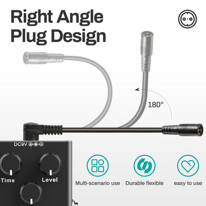 AODSK DC 9V Guitar Pedal Power Supply Adapter, 1A Negative 5 Way Daisy Chain Cables, Used for Guitar Effect Pedals