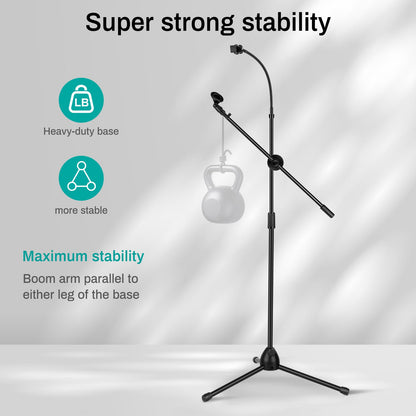AODSK Deluxe Tripod Microphone Stand with Boom Arm & Twist Clutch Height Adjustment (Gooseneck version)