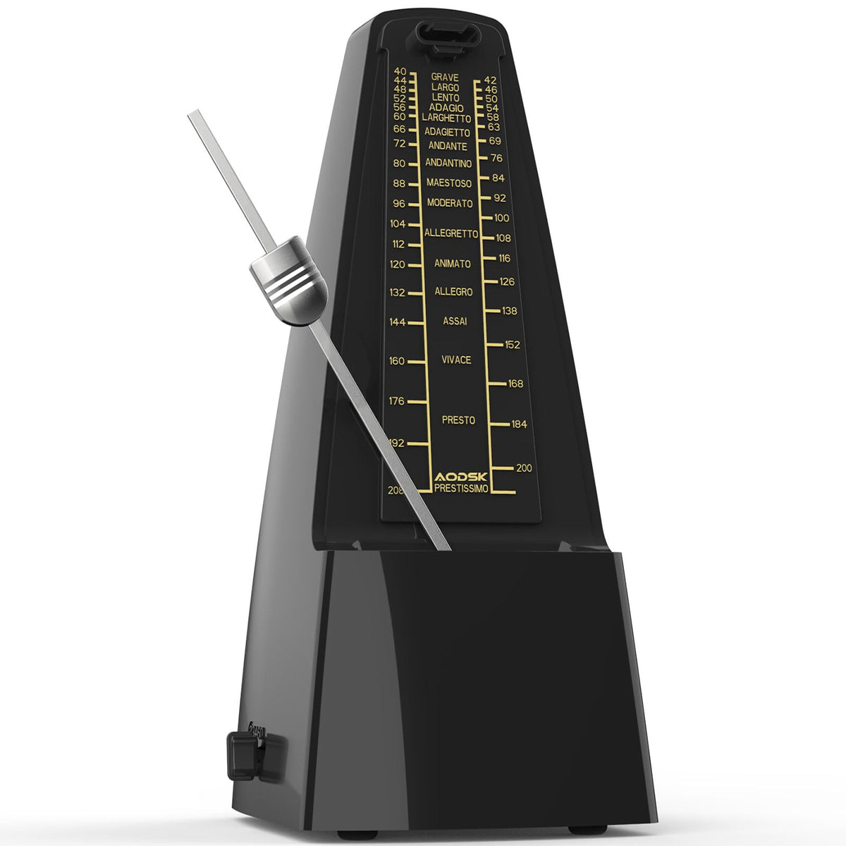 AODSK Mechanical Metronome Black Universal Metronome for Piano Guitar Violin Drums and Other Instruments Standard Loud Sound-Black