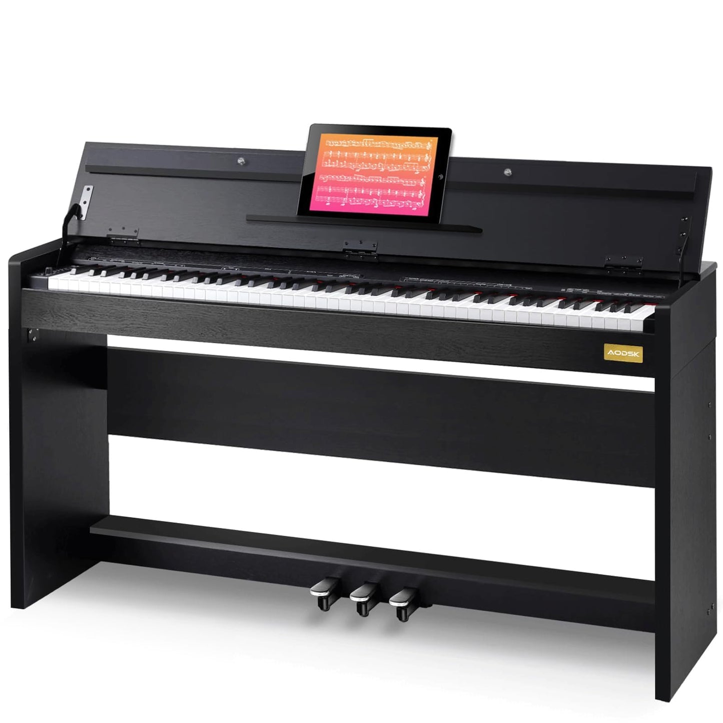 AODSK 88-Key Weighted keyboard piano,Hammer Action Digital Piano with Speakers,Furniture Stand and Triple Pedals,piano keyboard 88 keys Beginner's Course- Support Headphones,Piano Lessons,B-83S