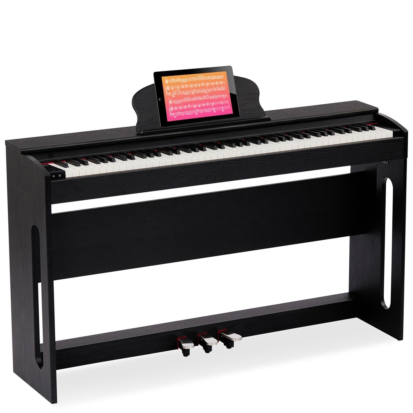 AODSK 88-Key Weighted keyboard piano,Hammer Action Digital Piano with Speakers,Furniture Stand and Triple Pedals,piano keyboard 88 keys Beginner's Course- Support Headphones,Piano Lessons,B-83S