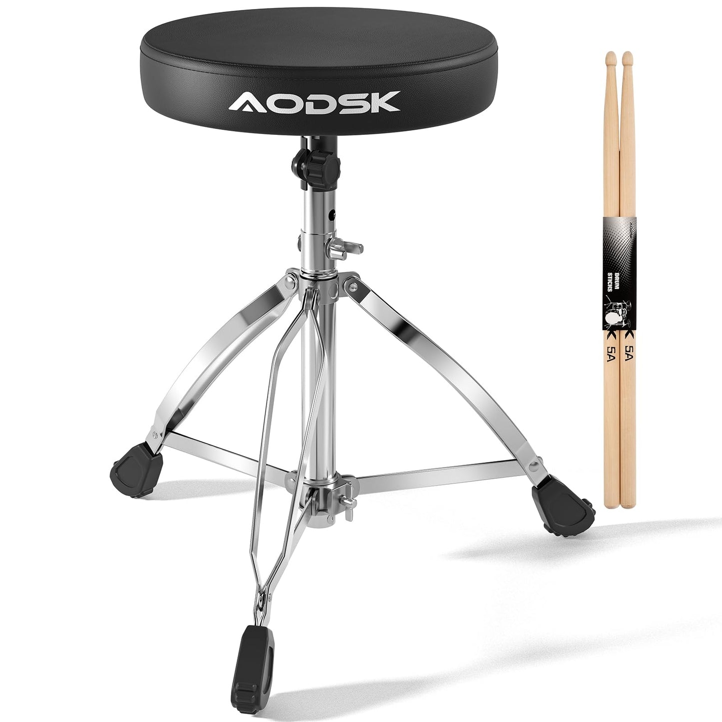 AODSK ヘビーデューティドラムスローン - 高さ調節可能17.13-23.62インチ、快適なPU表面、極厚シート、耐荷重400ポンド、大人ドラマーに最適