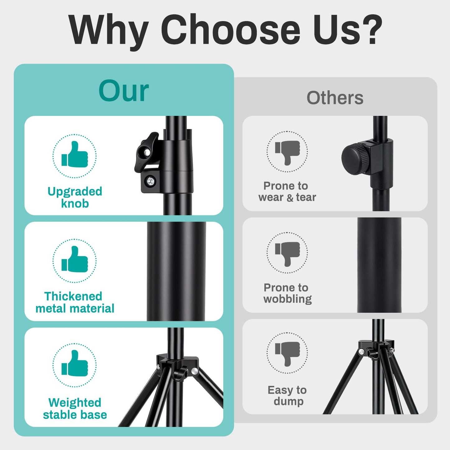 AODSK Deluxe Tripod Microphone Stand with Boom Arm & Twist Clutch Height Adjustment (Light version)