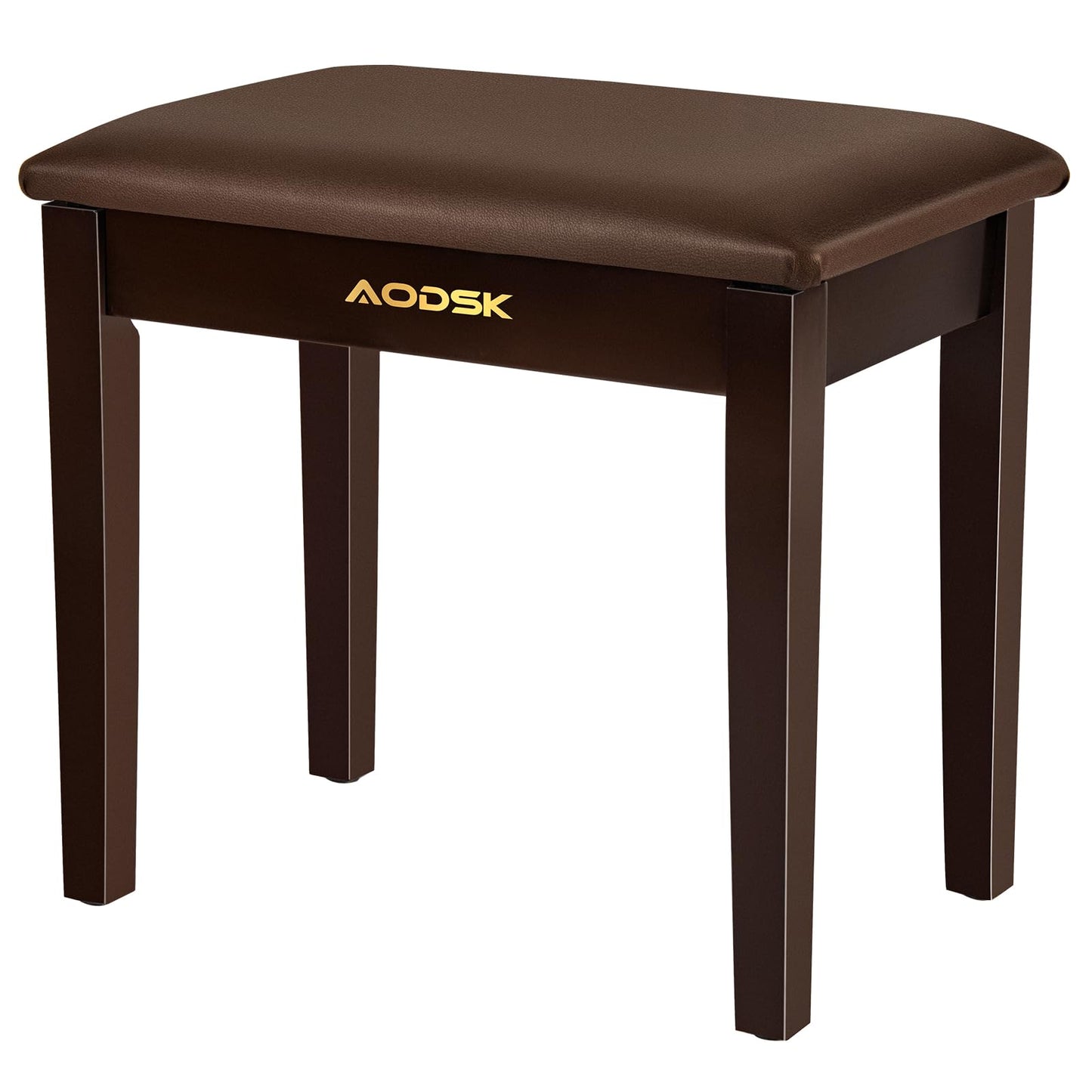 AODSK Piano Bench with Cushion,Solid Wood Keyboard Bench Piano Chair Piano Seat,Brown Piano Stool,13.21 x 21 x 18.2 Inches