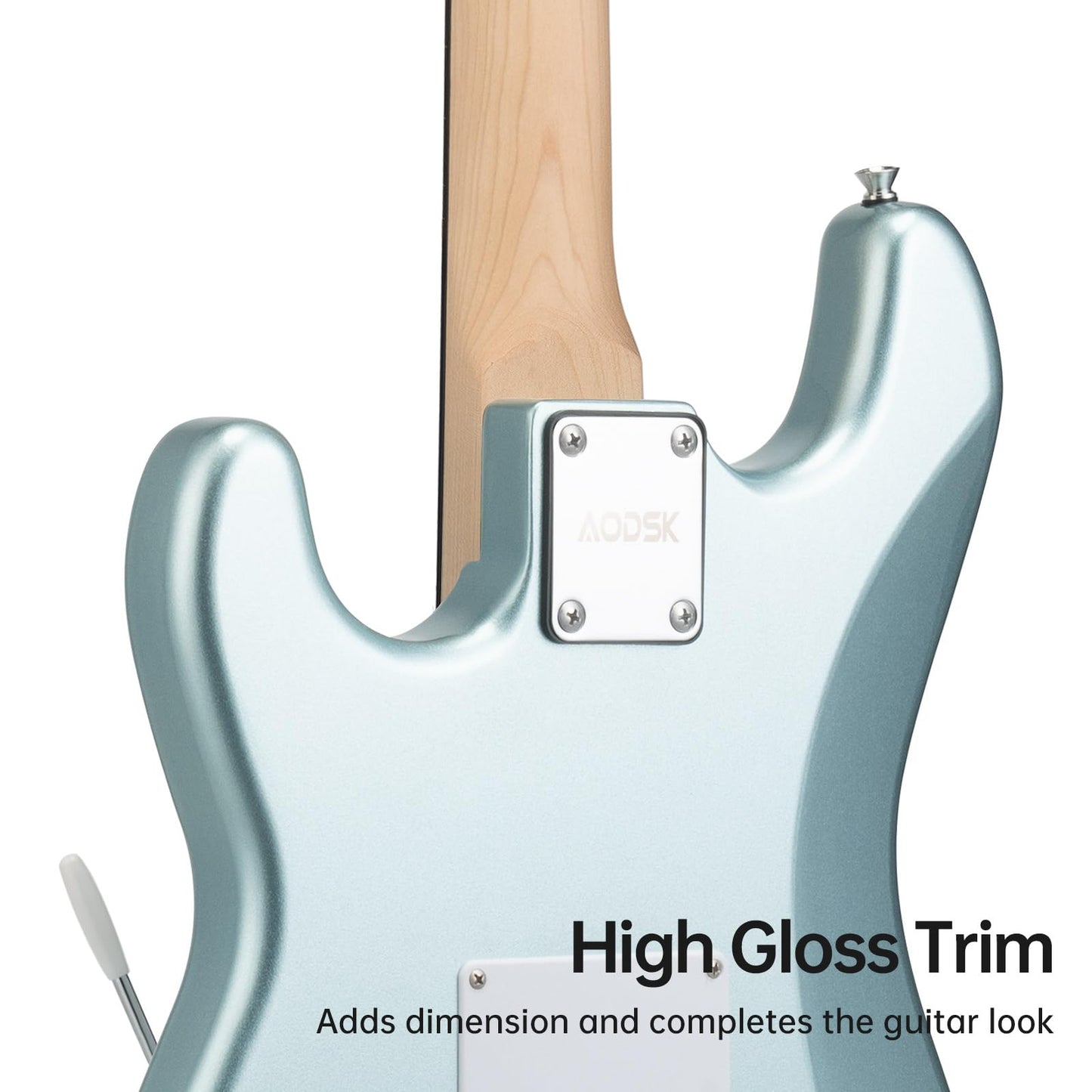 AODSK Electric Guitar, 39" Beginner Electric Guitar Kit, Matte Finish, HSS Pickups, Guitar Starter Kit with AMP, Includes Digital Tuner, Strings, Pick, Vibrato Bar, Capo, Strap, Gig Bag, Blue