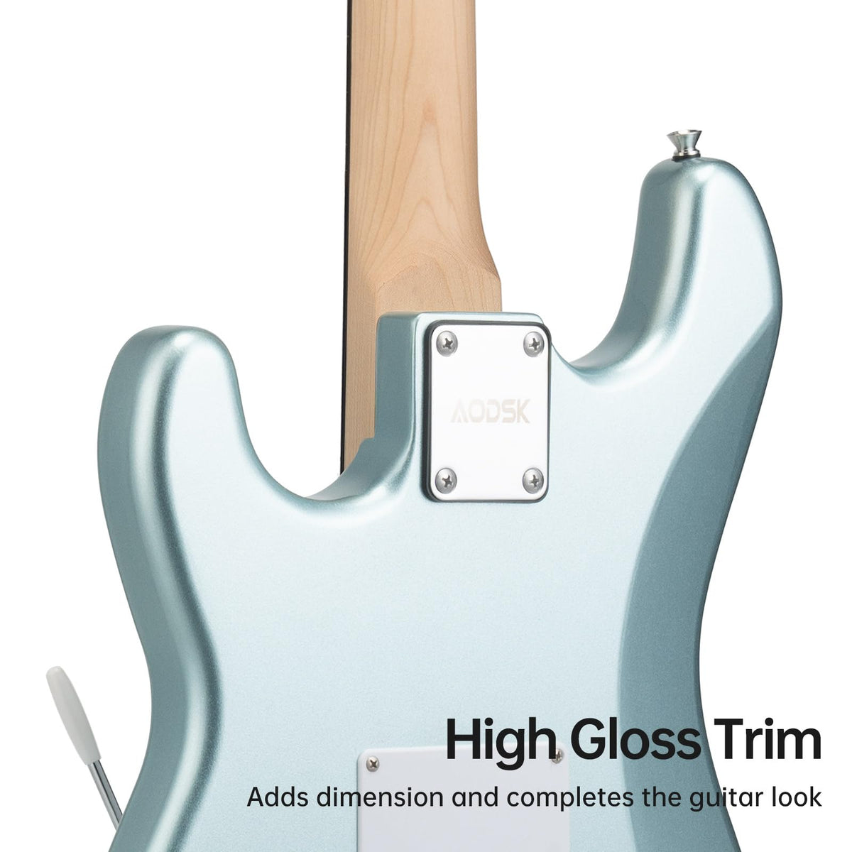 AODSK Electric Guitar, 39" Beginner Electric Guitar Kit, Matte Finish, HSS Pickups, Guitar Starter Kit with AMP, Includes Digital Tuner, Strings, Pick, Vibrato Bar, Capo, Strap, Gig Bag, Blue