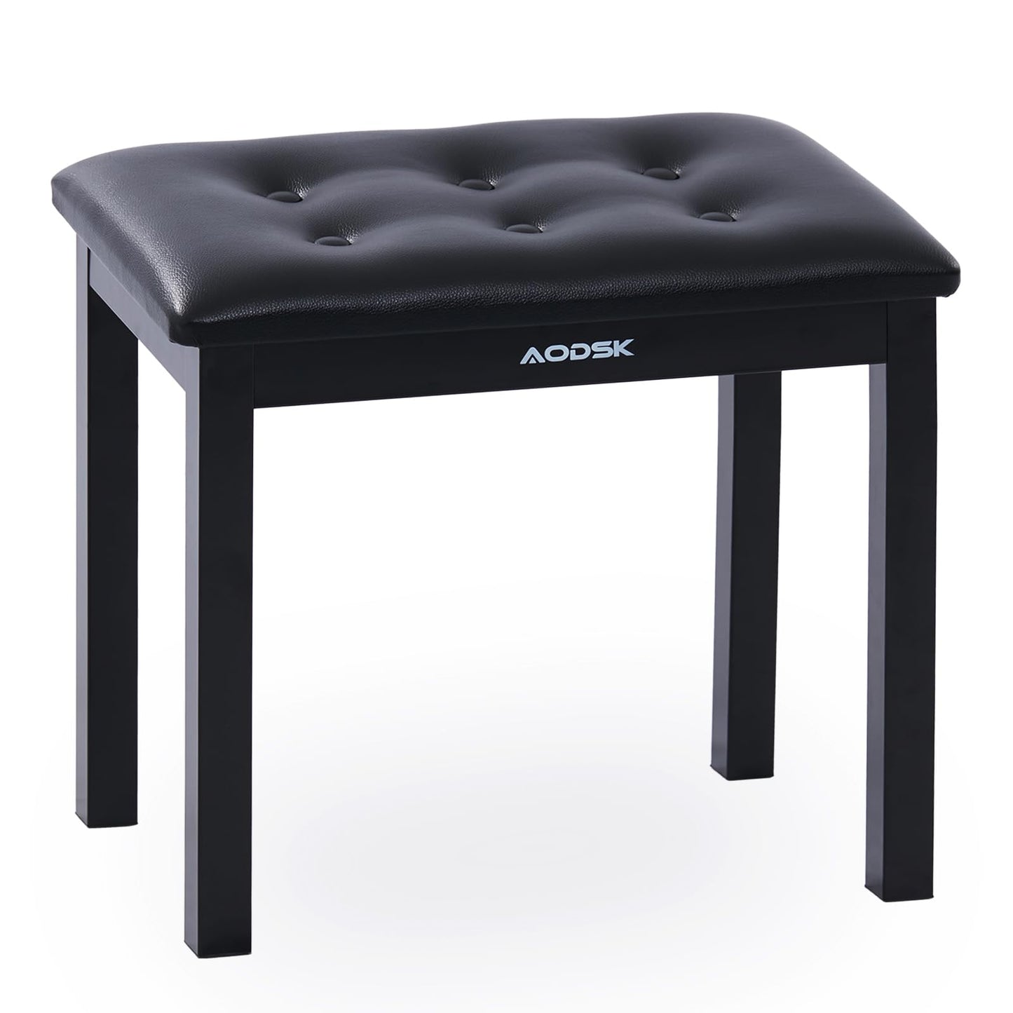 AODSK Piano Bench with Padded Cushion,Iron Leg Material Keyboard Bench,Stronger and More Stable Comfortable PU Leather Piano Chair Seat,17.72''x11.61''x19.49''-Black
