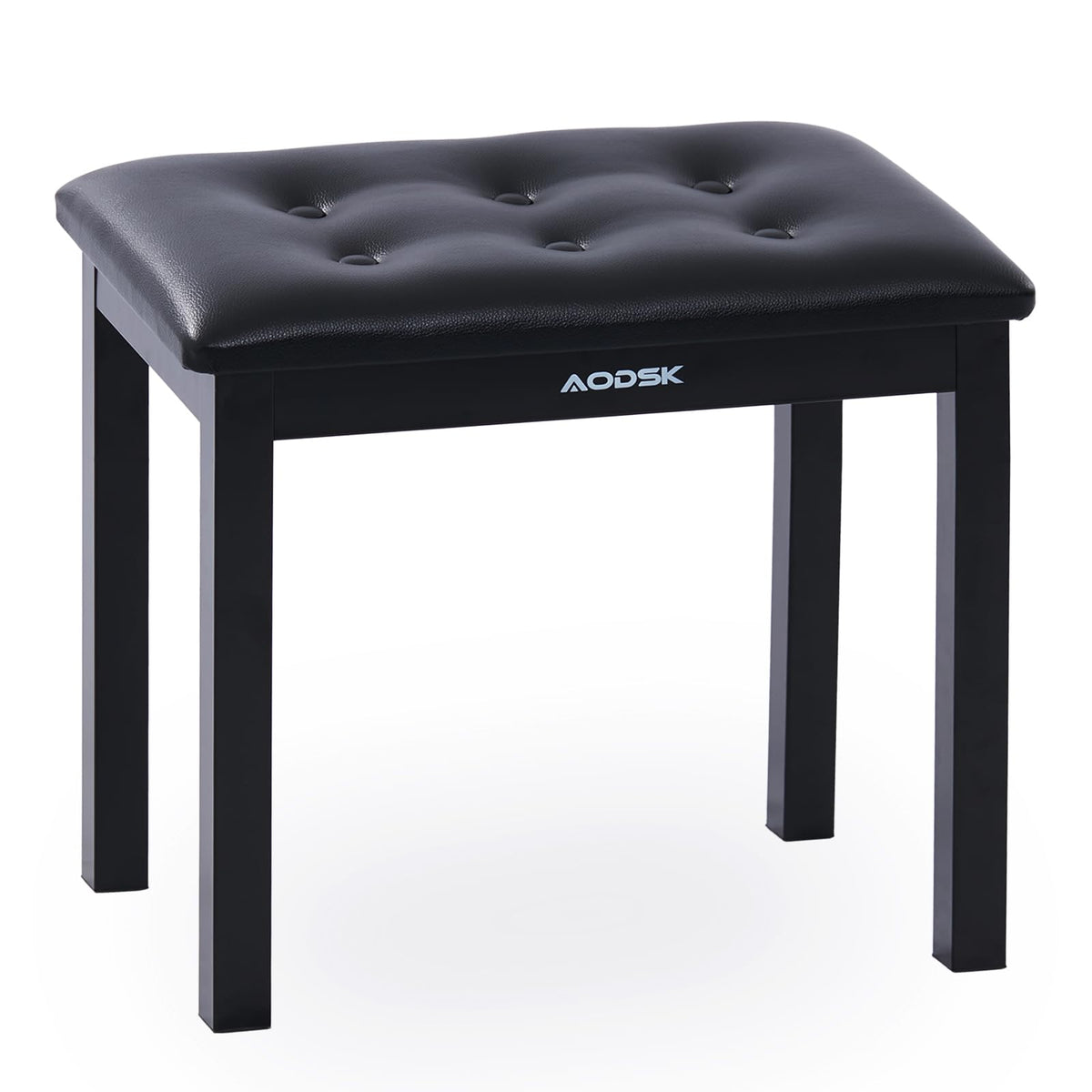 AODSK Piano Bench with Padded Cushion,Iron Leg Material Keyboard Bench,Stronger and More Stable Comfortable PU Leather Piano Chair Seat,17.72''x11.61''x19.49''-Black