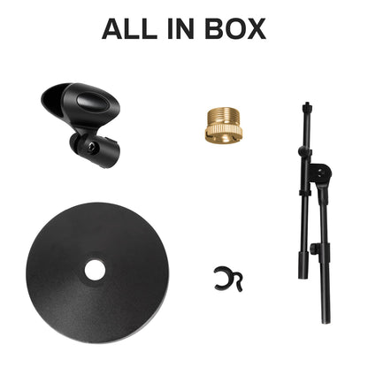 AODSK Desktop Microphone Stand, Height-Adjustable, Compatible with Multiple Microphone Sizes, Non-Slip Stable Base(AS-DMS1)