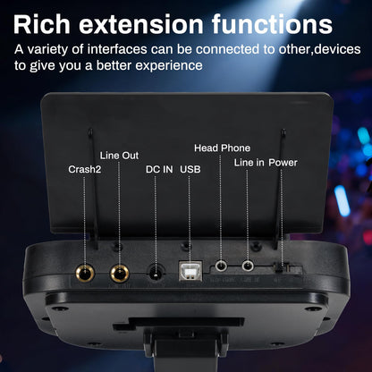 AODSK Electronic Drum Set, Professional Mesh Drum Pads, Upgraded Sound Module (260 sounds/30 Kits/20 Songs),Includes Sticks,Headphones,drum throne (2025 New Upgraded)