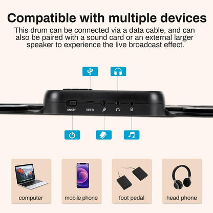 AODSK Electric Drum Set Built-in Speaker, Drum Pad and Sticks, Portable Roll Up Drums Practice Pad, Great Holiday gifts