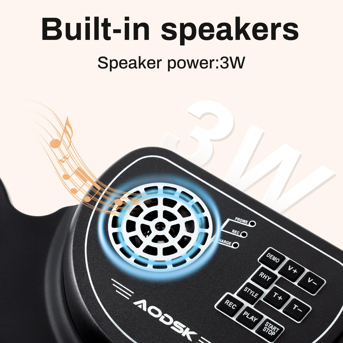 AODSK Roll-Up Electric Drum Set Built-in Speaker, Drum Pad and Sticks, Portable Roll Up Drums Practice Pad, Great Holiday gifts