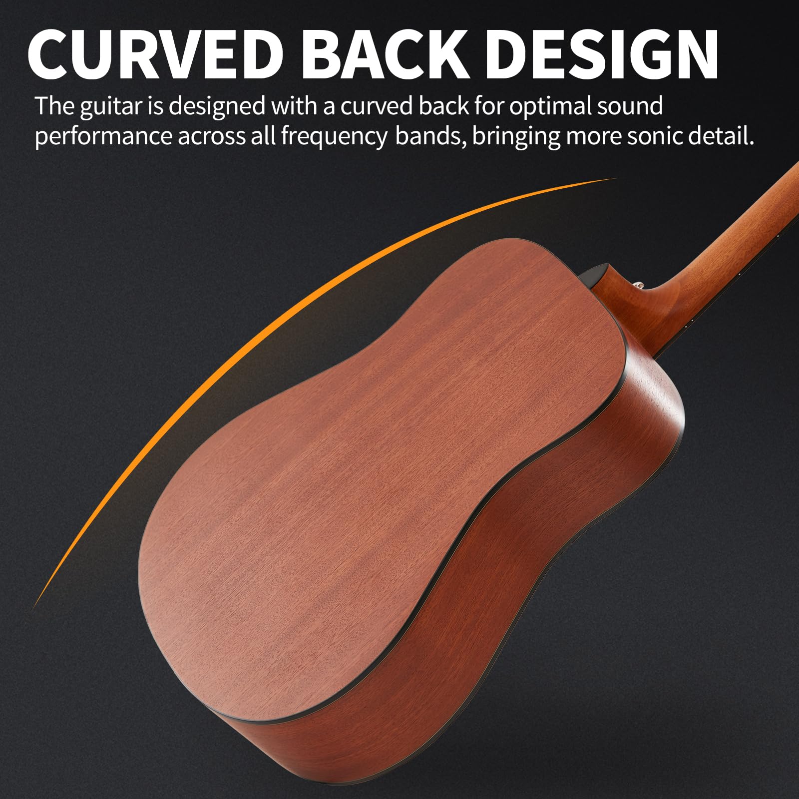 AODSK Acoustic Guitar Beginner 41 Inch Full Size matte Spruce Top Guit