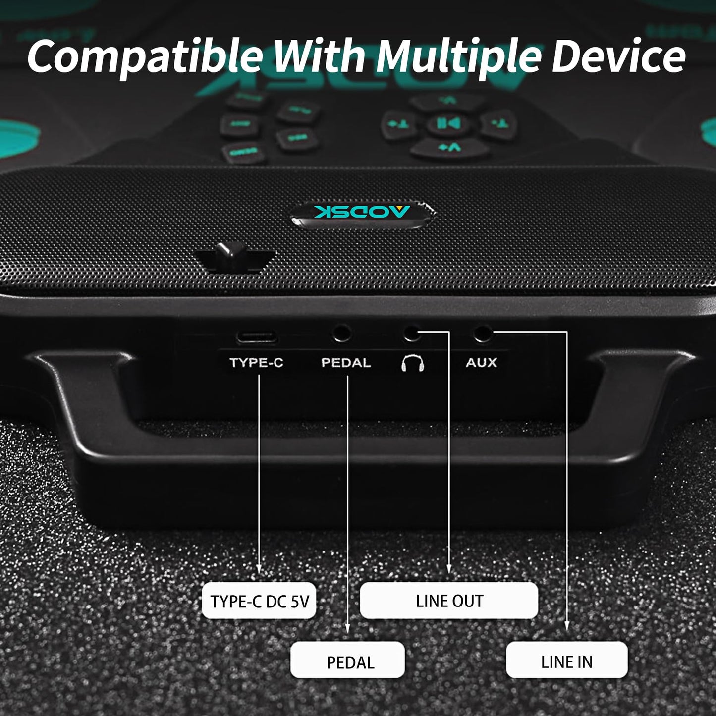 AODSK Electronic Drum Set,9 Practice Pad with Headphone Jack,Roll-up Machine Built-in Speaker Drum Pedals Drum Sticks,Great Holiday Christmas Birthday Gift