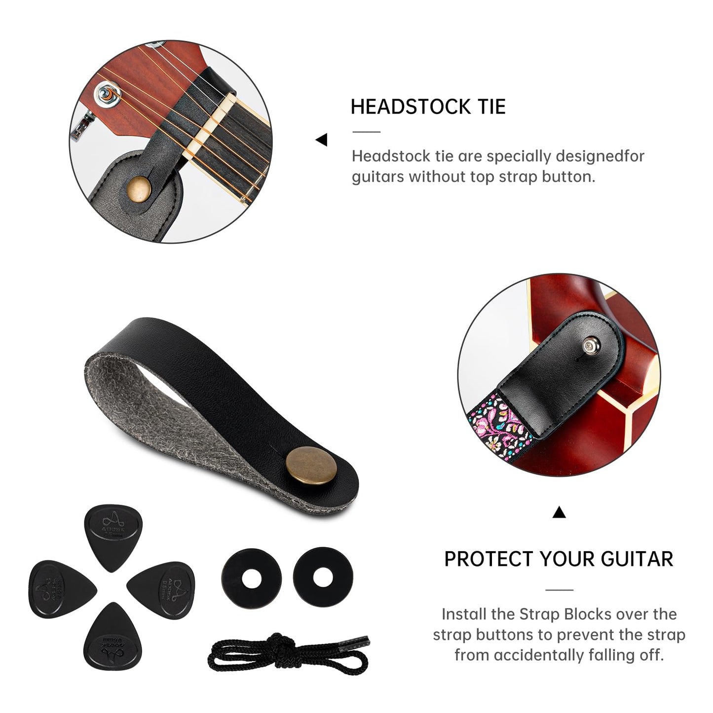 AODSK Guitar Strap Vintage Woven Adjustable,includes 2 Strap Locks, For Bass, Electric & Acoustic Guitars (Pink Paisley)