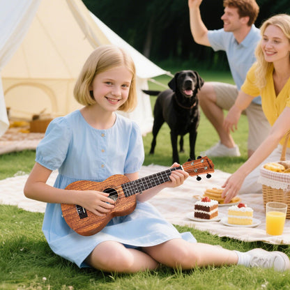 AODSK Concert Ukulele for Beginner 23 Inch Uke with Gig Bag Strap Nylon String 4 Picks Holiday Gift