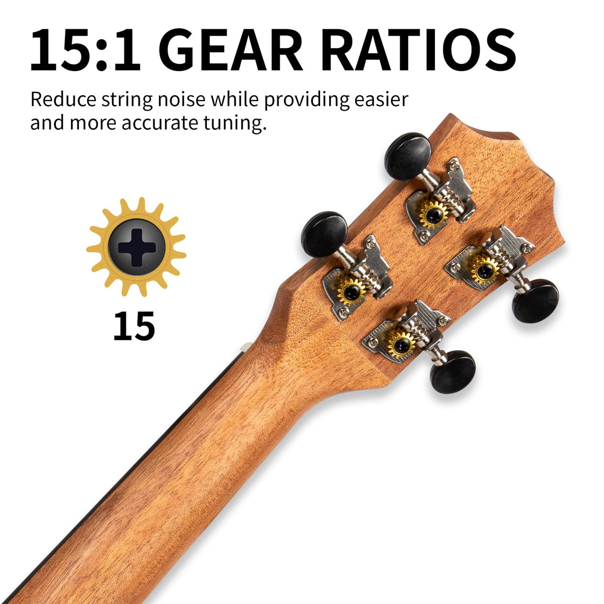 AODSK Natural Concert Ukulele 23 Inch – Sapele Wood Uke for Beginners & Adults with Gig Bag, Strap, Nylon Strings & 4 Picks