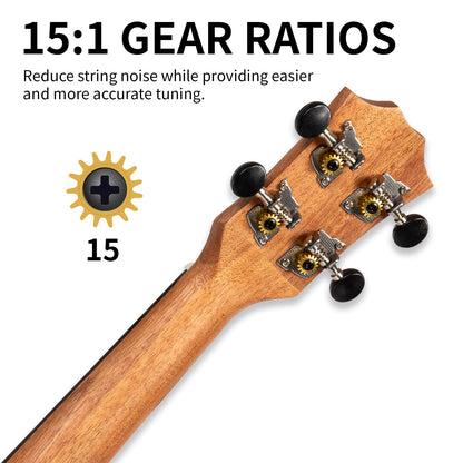 AODSK Concert Ukulele for Beginner 23 Inch Uke with Gig Bag Strap Nylon String 4 Picks Holiday Gift