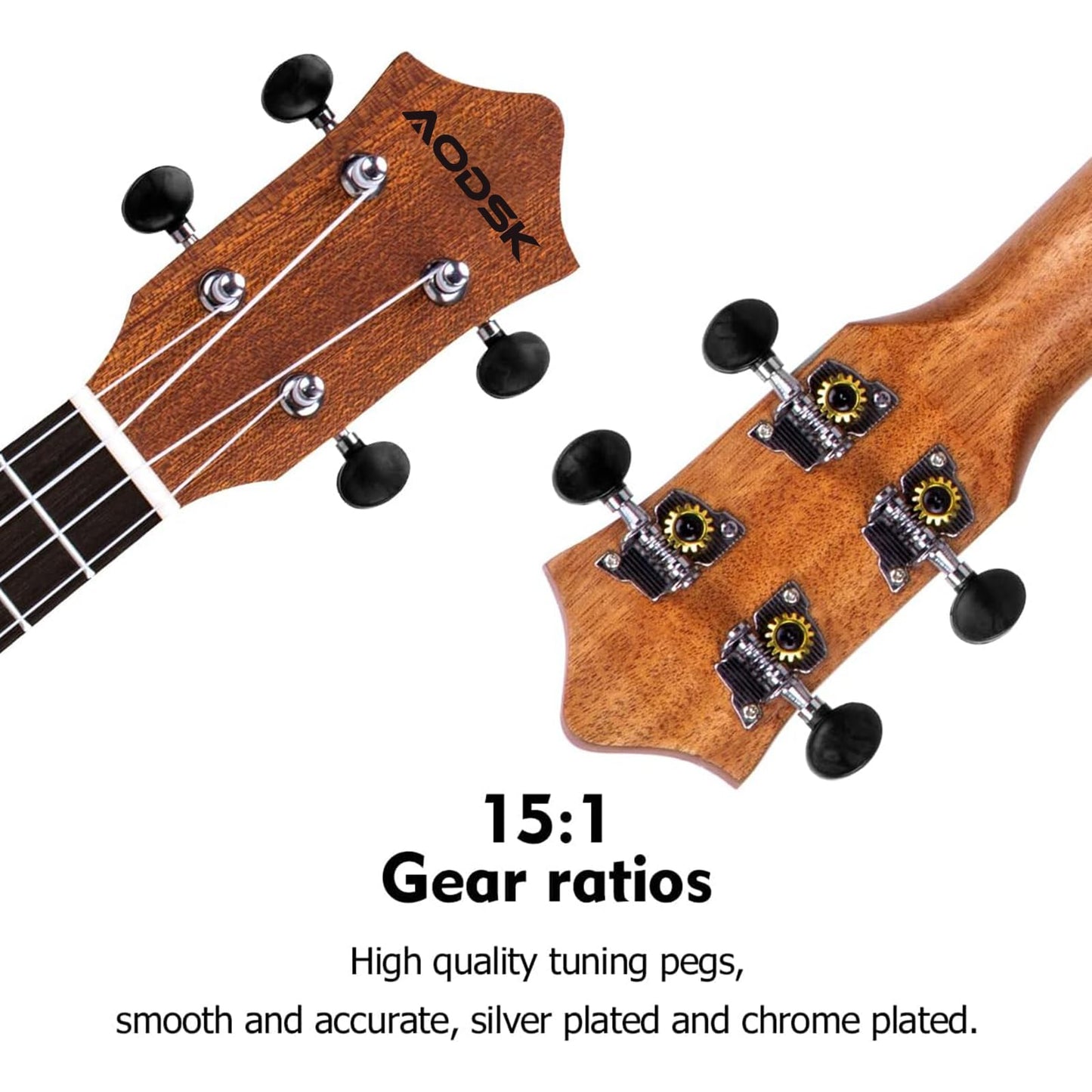 AODSK Concert Ukulele for Beginner 23 Inch Ukelele Kit with Gig Bag StrapTuner Nylon String 4 Picks Cloth Online Lesson Holiday Gift