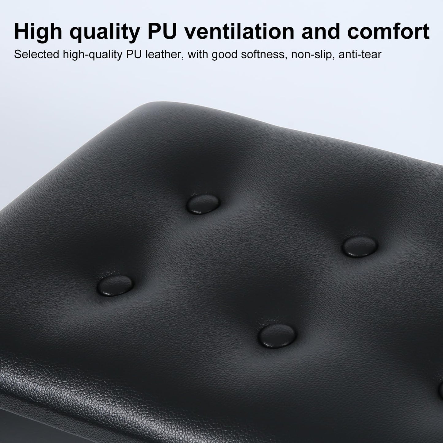 AODSK Piano Bench with Padded Cushion,Iron Leg Material Keyboard Bench,Stronger and More Stable Comfortable PU Leather Piano Chair Seat,17.72''x11.61''x19.49''-Black